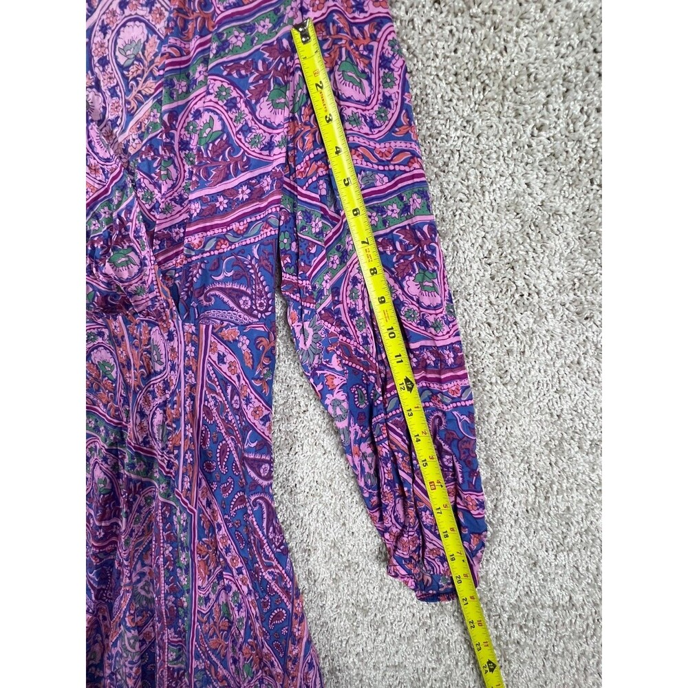 ba&sh Paisley Print V-Neck Long Sleeve Dress Multicolor size L - Picture 3 of 9